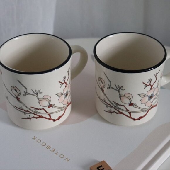 ARKLOW Honey Stone Floral Coffee Cups | Made in Ireland | Set of 2 - Picture 6 of 8